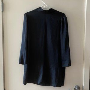 Vince 100% Silk Navy Longsleeve Shift Mini Dress